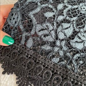 Zara lace halter dress. Long. Emerald green and black color. Size XS